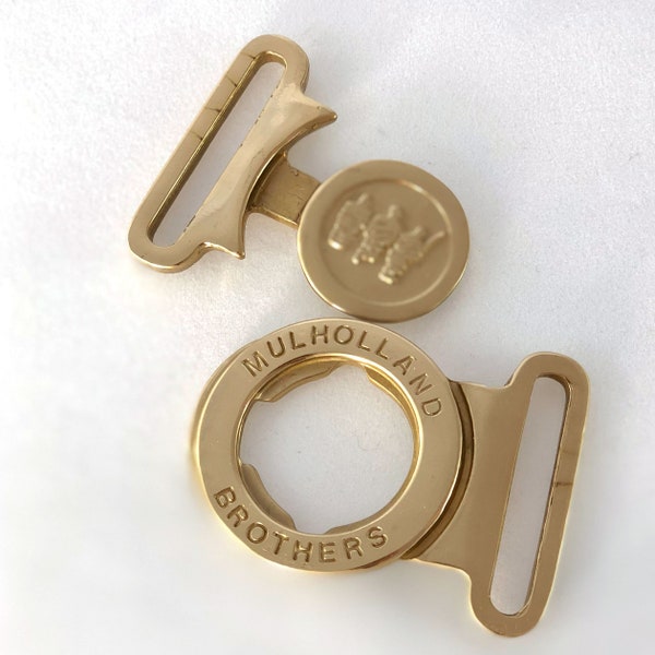 2 Piece Mulholland Logo Clasp Buckle Solid Brass