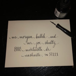 Handlettered Wedding Invitation Envelopes