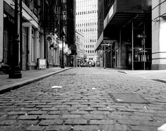 Financial District Stone Street Print - New York City Photography