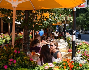 Chicago Gold Coast Print: Bellevue Restaurant, Rush Street Dining