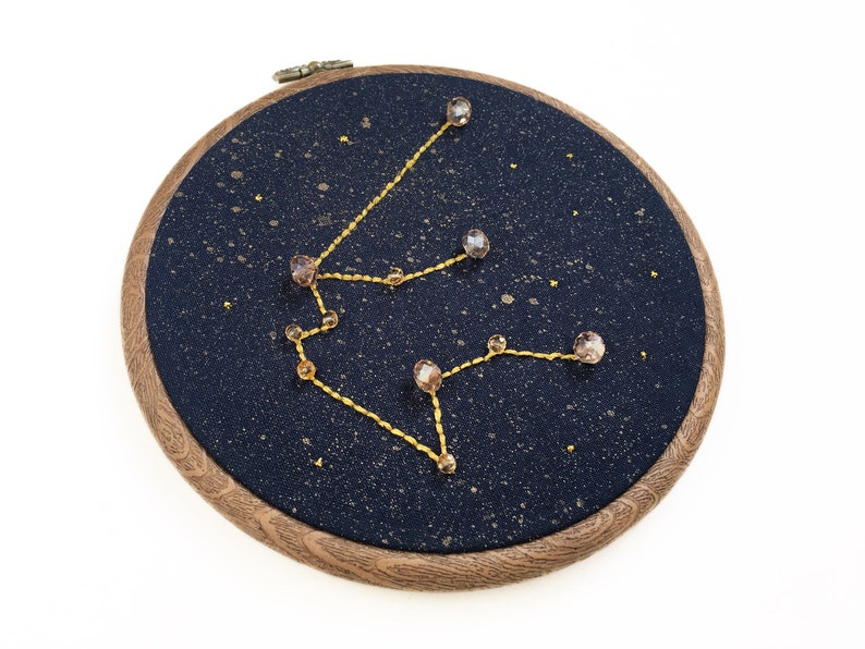 Zodiac constellation embroidery hoop art celestial wall decor  etsy Zodiac constellation embroidery hoop art celestial wall decor  etsy