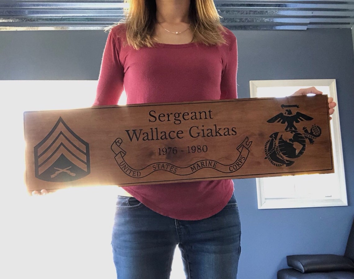 Marine Corps Plaque Customized Personalized Military Etsy