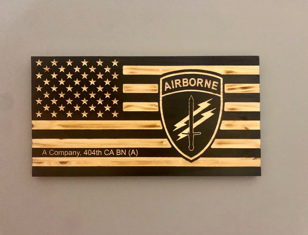 USACAPOC Flag Wooden American Flag, Red and Blue or Black With Wood