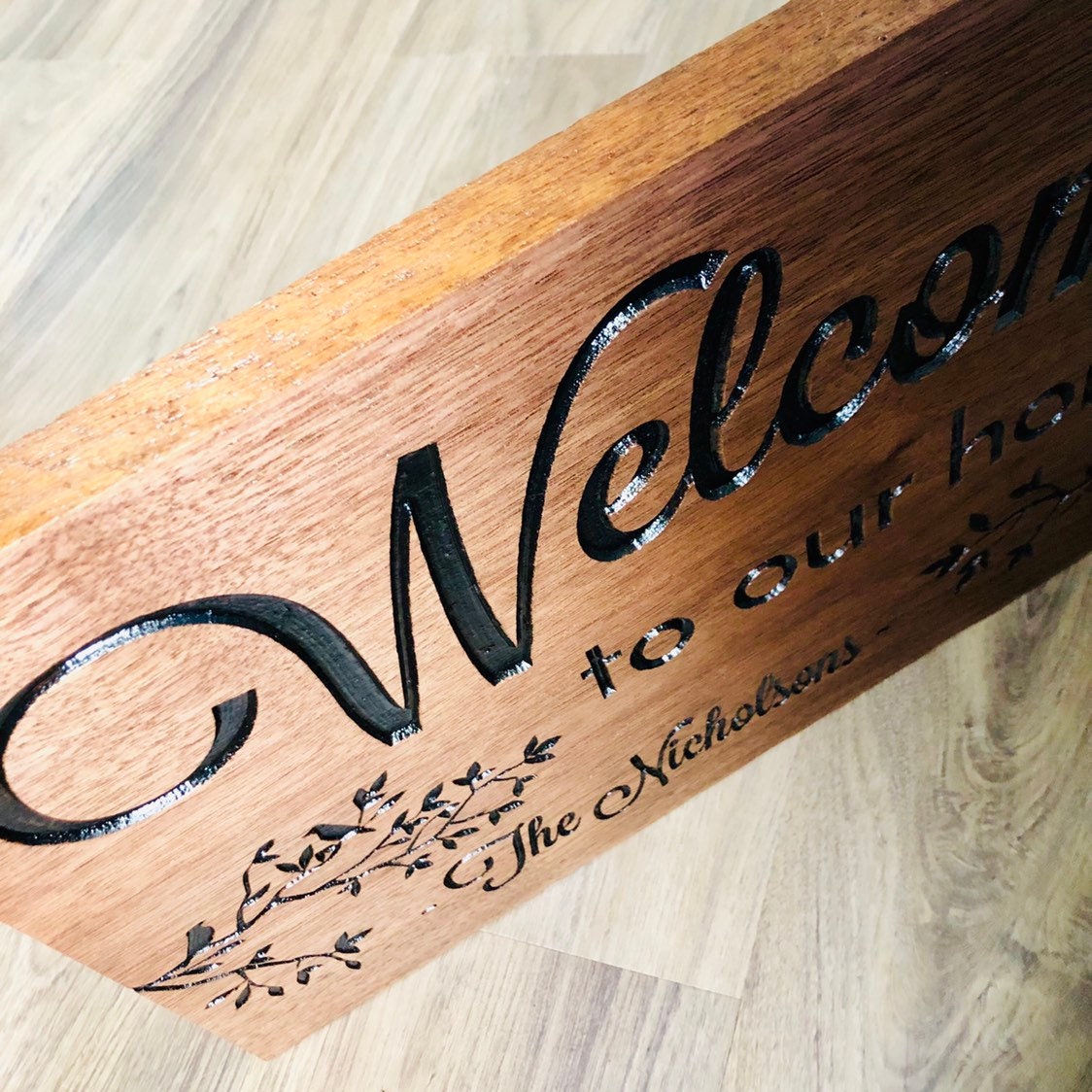 Personalized Welcome To Our Home Sign - Carved Wooden Welcome Sign ...
