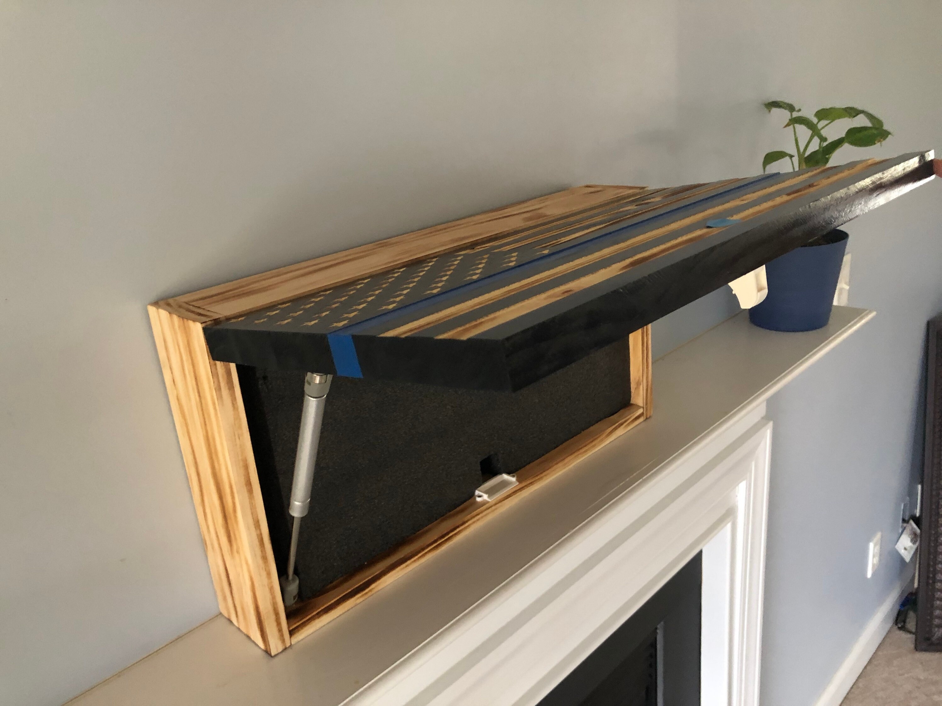 TBL Flag Concealment Case Wooden American Flag Thin Blue Line Etsy