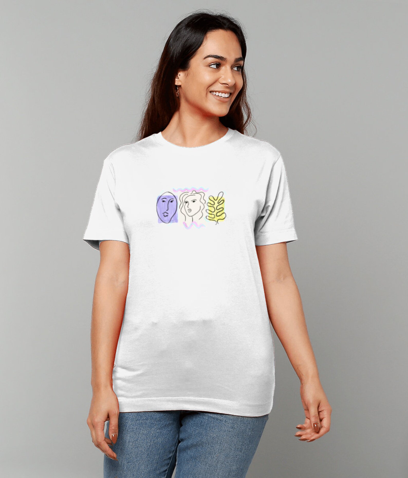 Line Drawing Face Unisex oversized T-Shirt | Etsy