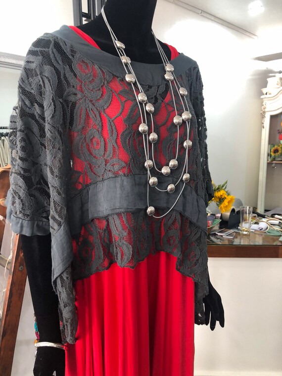 Lagenlook Lace over top, perfect to wear over a strappy top, size 10, 12 14 16 18 20 22 size 3XL