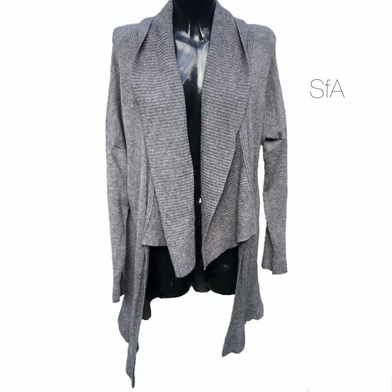 Waterfall long cardigan coat, with short front. Size 3XL, IN Grey OR BLack