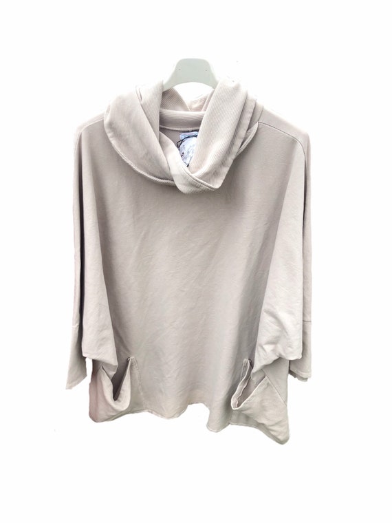 Lagenlook picasso sweatshirt with large collar, plus size 14-26, in 10 colours