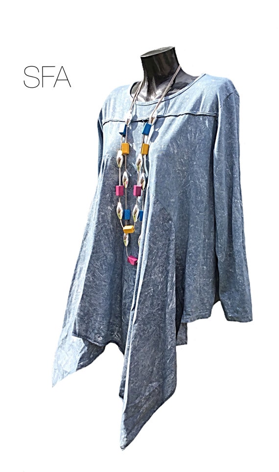 Lagenlook drop front tunic top, in 6 different colours. 3XL