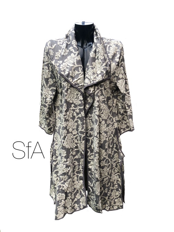 Lagenlook dress Coat, Duster, Paisley Print, Size 2XL, Size 10-16 UK