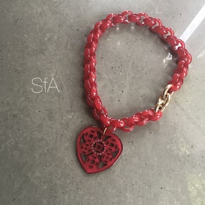 Abby statement piece, chunky heart necklace in 3 different colours image 9