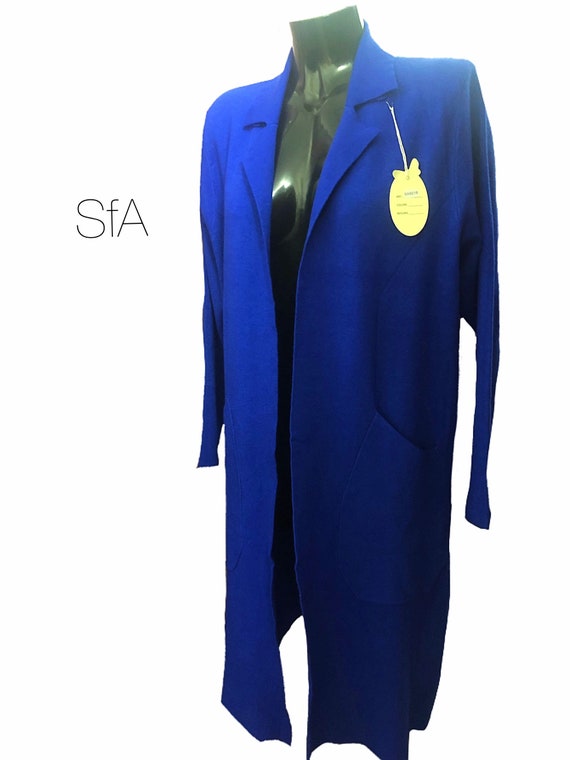 Long cardigan coat, heavy feel, in lots of different colours. Size XL UK size 10, 12, 14, 16 18, 2XL