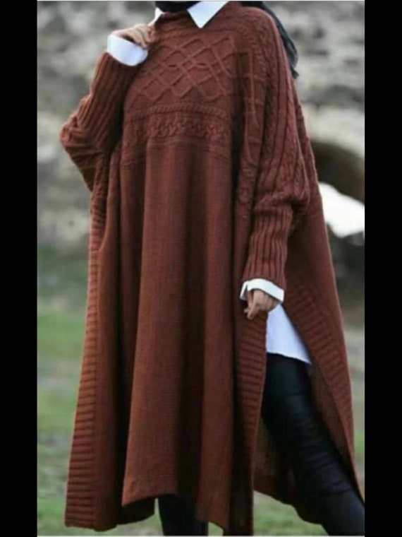 Lagenlook Long split size sweater, size UK 12, 14, 16, 18, 20, 22, 24, size 3XL