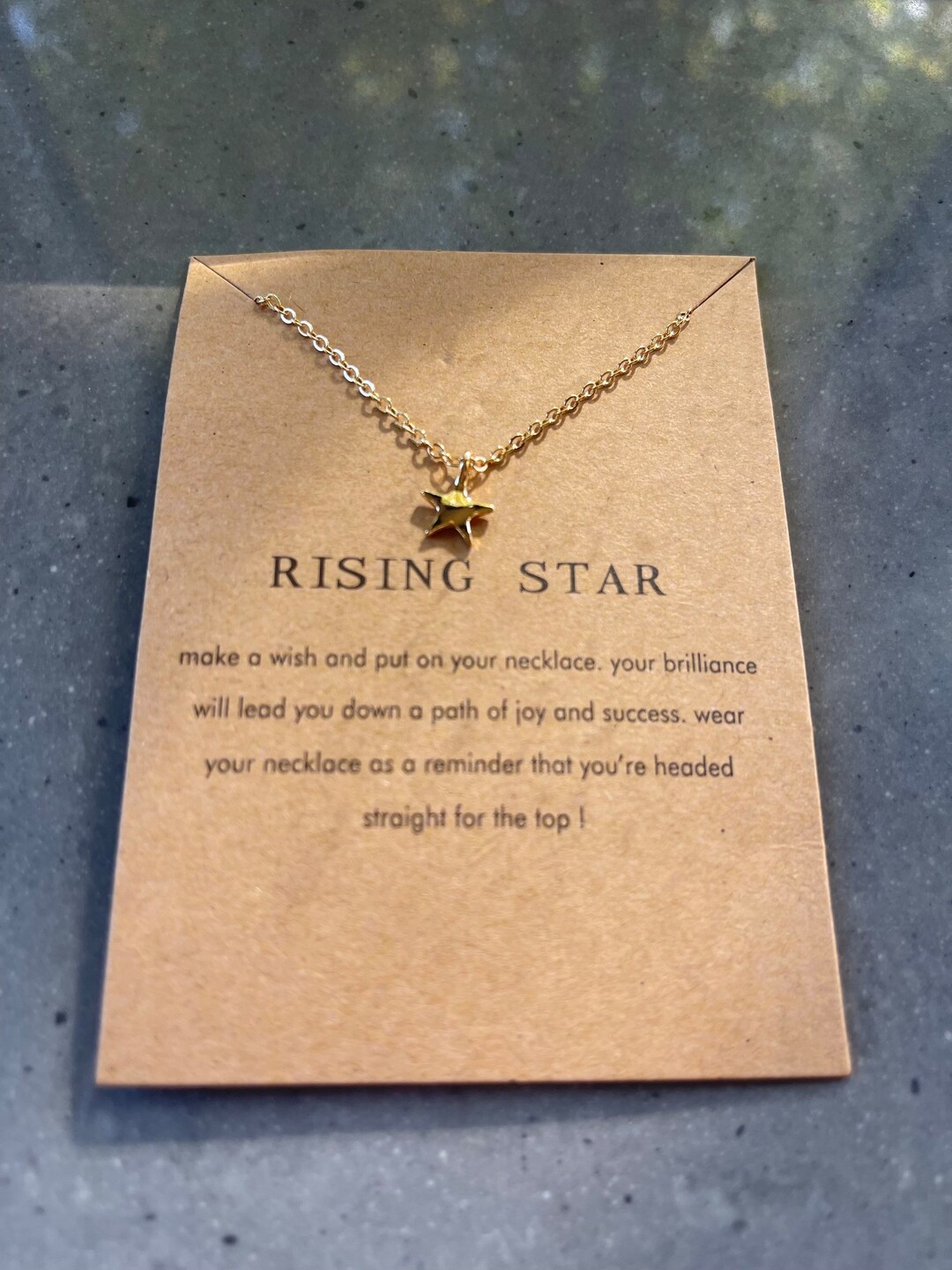 Golden Rasing Star Dainty Gold Rising Star Necklace With Gift Card - Etsy
