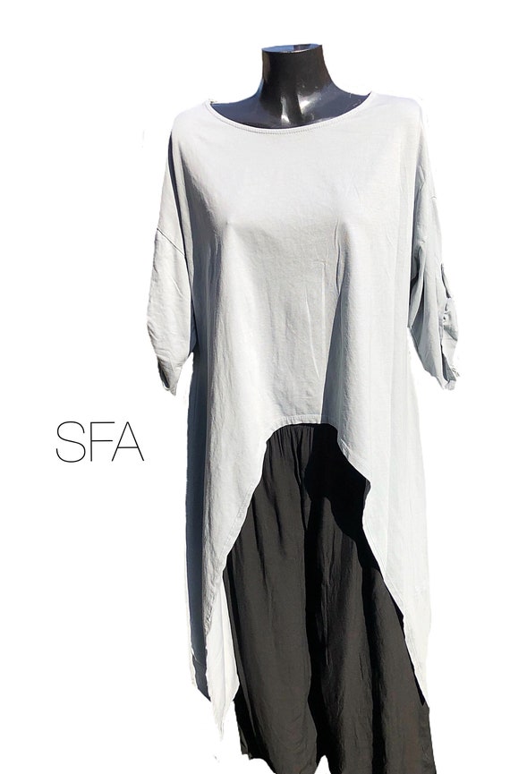 Lagenlook new season, fabulous high low tunic, t-shirt top. Adjustable arms. In 11 different colours. Size XXXL