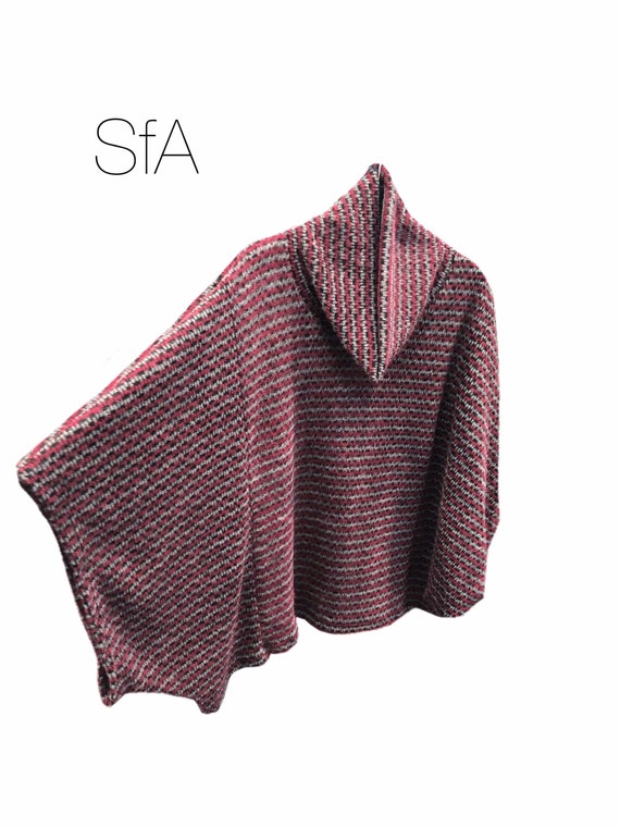 Super soft feel medium cowl neck poncho style top, 3 different colours, size 8 10 12 14 16