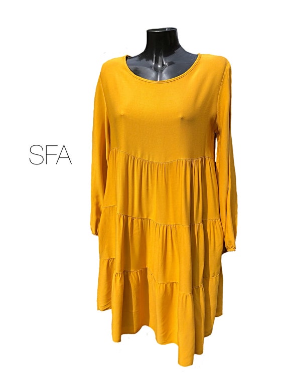Lagenlook smock tunic or dress, in 7 new season colours. XL