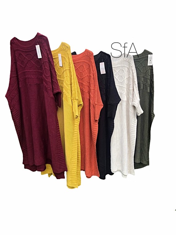 Lagenlook Long split size sweater, size UK 12, 14, 16, 18, 20, 22, 24, size 3XL