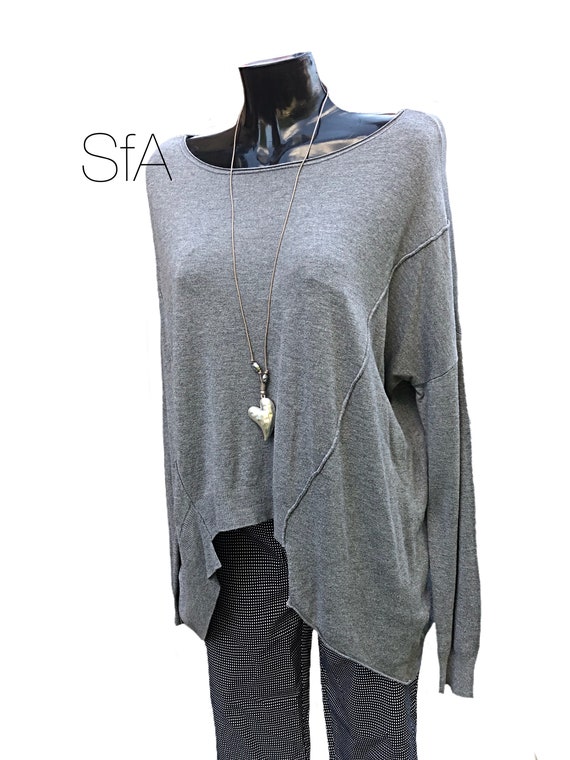 Dropped back, raised front cashmere feel jumper, sweater, in 4 colours ,XXL