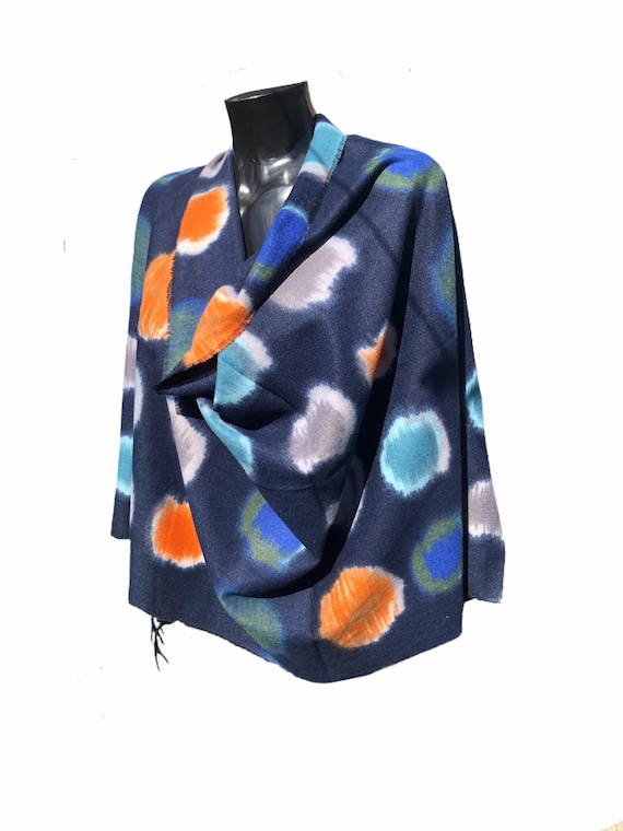 Wrap or scarf, panel, goe circle print scarf, super soft, perfect present. Fabulous long tassels.