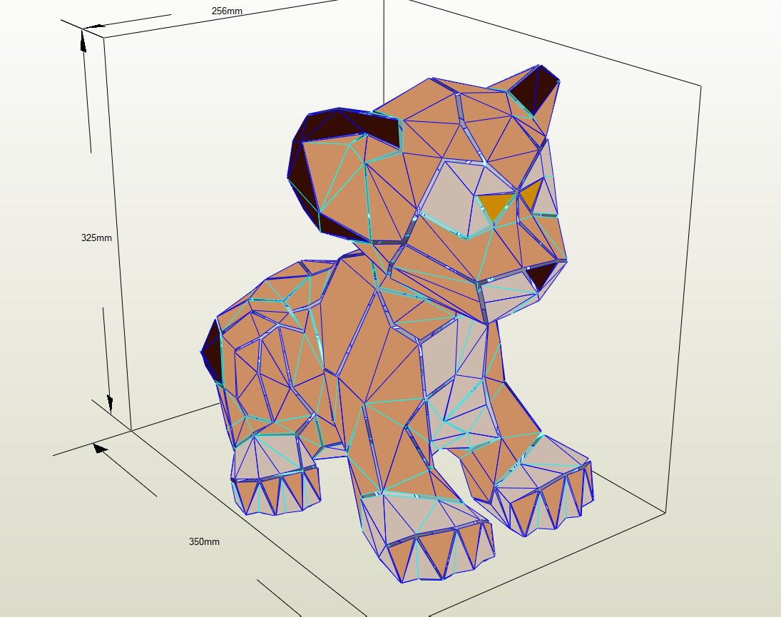 Simba Lionking Papercraft DXF, PDF, Lowpoly Papercraft