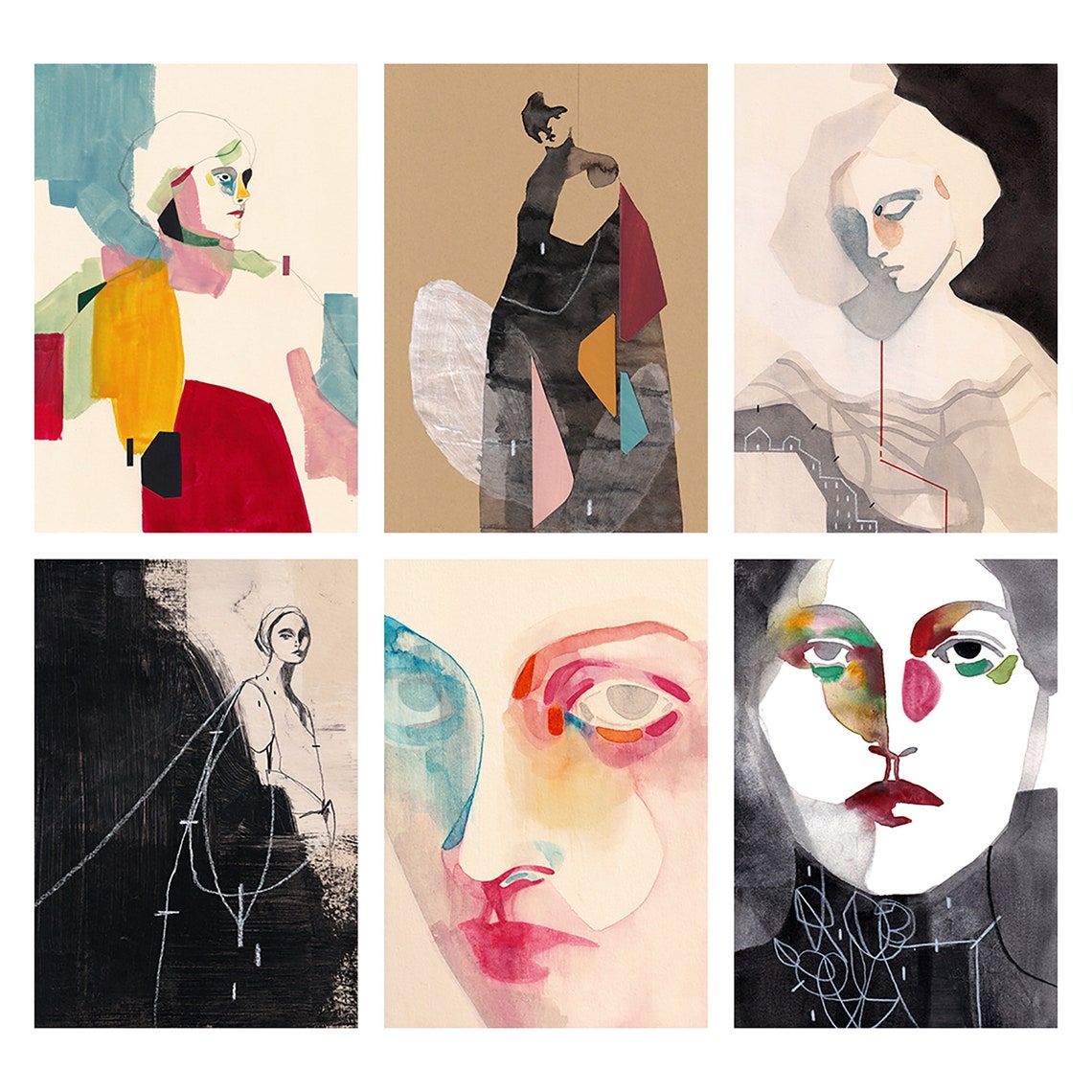 Ethereal Set Of 6 Art Prints. Figurative Contemporary Art. Etsy