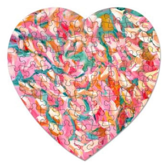 75 piece Heart Jigsaw PuzzleMagic Carpet Kaleidoscope Etsy