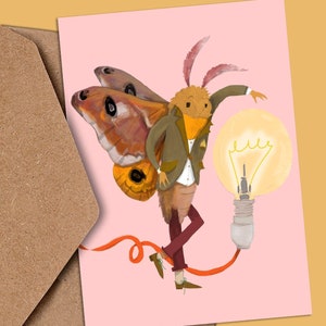 A6 Moth Greeting Card
