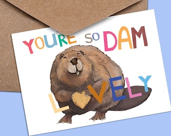 Beaver Pun A6 greetings card