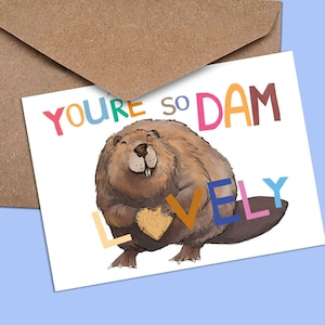Beaver Pun A6-wenskaart