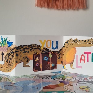 See You Later Aligator concertina card (READ SIZING)
