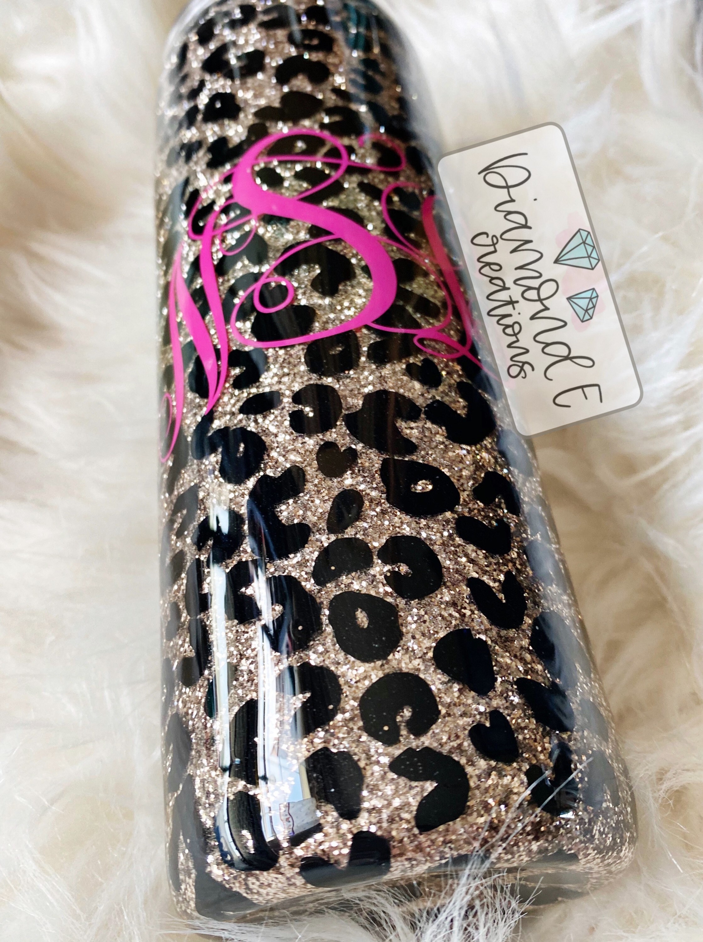 glitter cheetah print tumbler personalized glitter tumbler glitter