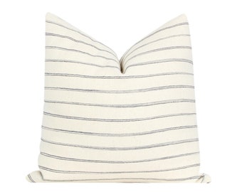 Chiang Mai Black and Cream Stripe Pillow Cover