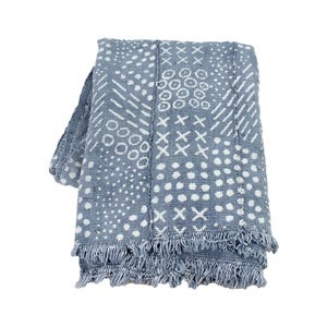 Blue Gray Mudcloth Fabric