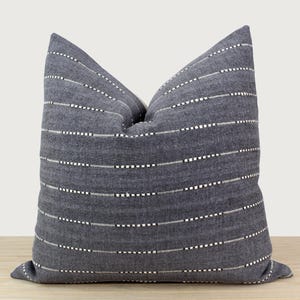 Gray Stripe Cotton Pillow Cover