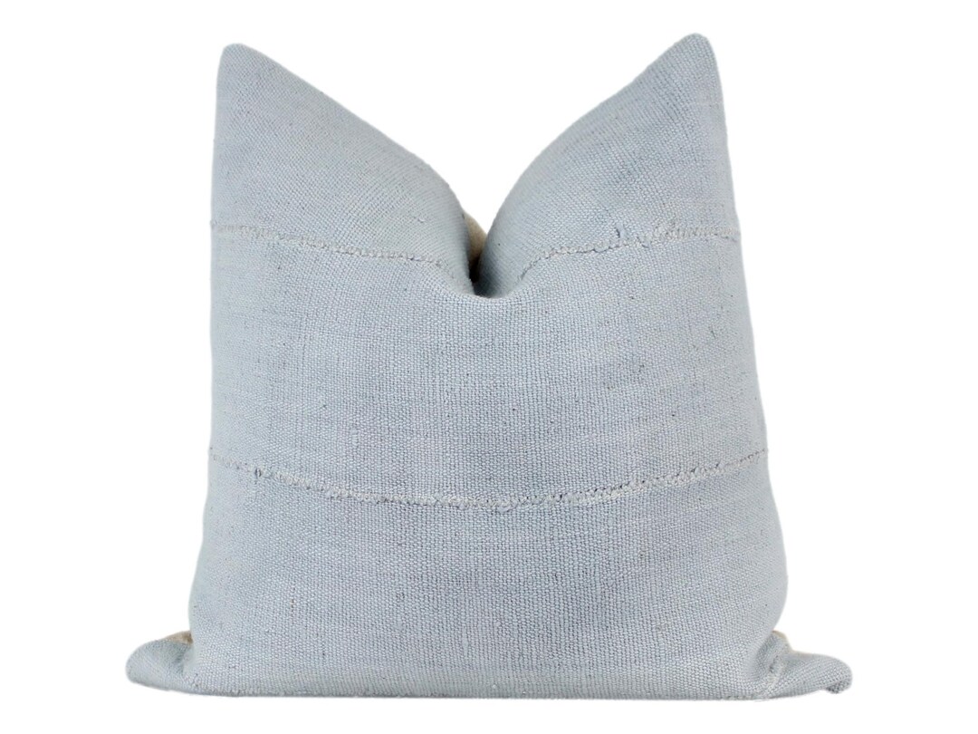 Grey Blue Mudcloth Pillow Cover Etsy