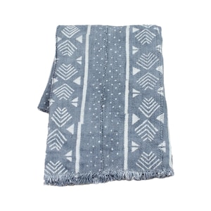 Blue Gray Mudcloth Fabric