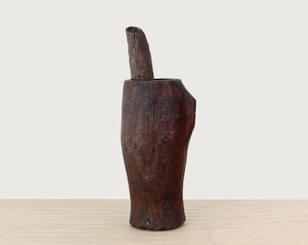 Vintage African Mortar and Pestle | 80 years old | Rustic Home Decor