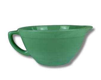 Fire-King Jadeite Batter Bowl, Vintage Anchor Hocking Colonial Mixing Bowl 3/4" Band, 9.5" W x 4.5" H. Perfect for collectors.