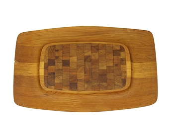 Danish Modern, Mid Century Modern Dansk teak wood cheese board, cheese tray, charcuterie tray, including original packaging