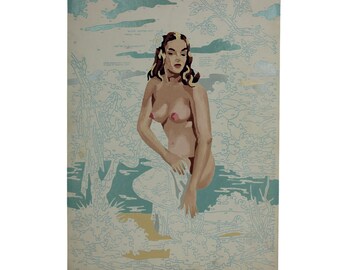 Craftlink Paint by Number Big 3 Set Series: Nudes. In original box. Vintage and rare. Series F1. One painting partially completed.
