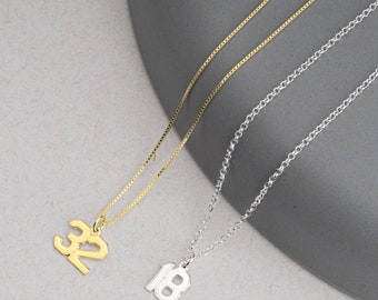 Number Necklace Etsy