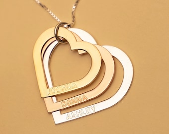 Personalized Mom Necklace • Custom Engraved Necklace with Children’s Names • Mother’s Day Gift • Wedding Gift for Women