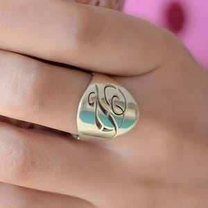 Custom Initial Ring - Signet Ring for Women, Personalized Letter Ring– Dainty Name Ring Gift for Wife, Girlfriend, or Best Friend