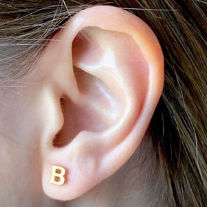 Pendientes con iniciales personalizados: pendientes con letras personalizadas en plata y oro, joyas con el alfabeto para mujeres y niños, regalo para ella, esposa, novia