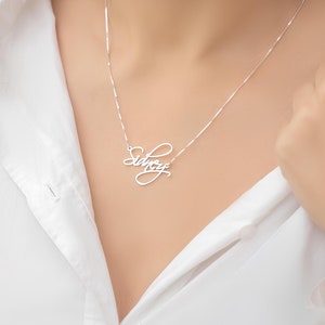 Personalized Script Name Necklace - Gold Script Font, Customized Jewelry Gift for Girlfriend, Wife, Sister, - Dainty Custom Name Necklace