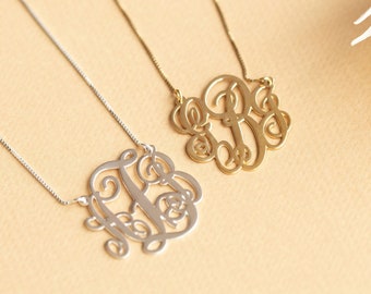 Gold Monogram Necklace - Initial Necklace for Women - Name Necklace - Personalized Gift - Alphabet Letter Necklace - Dainty Monogram Jewelry