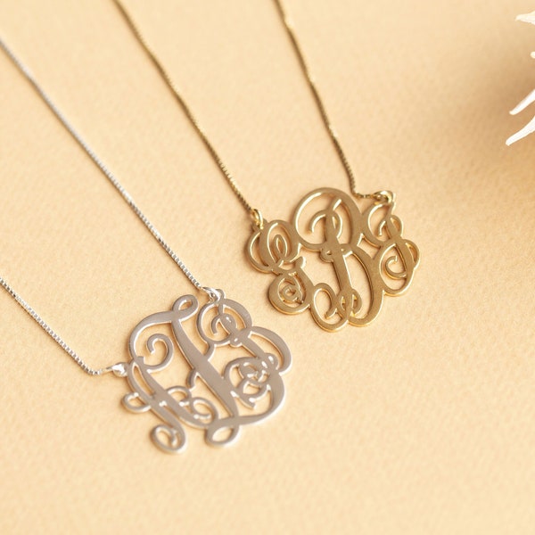 Gold Monogramm Halskette - Initial Halskette für Frauen - Namen Halskette - Personalisiertes Geschenk - Alphabet Buchstaben Halskette - Zierlicher Monogramm Schmuck