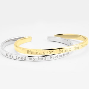 Gegraveerde armband • Inspirerende armbanden • Naamarmband • Sieradencitaten • Gepersonaliseerde armband • Zilver/goud cadeau voor vrouwen, vrouw, moeder